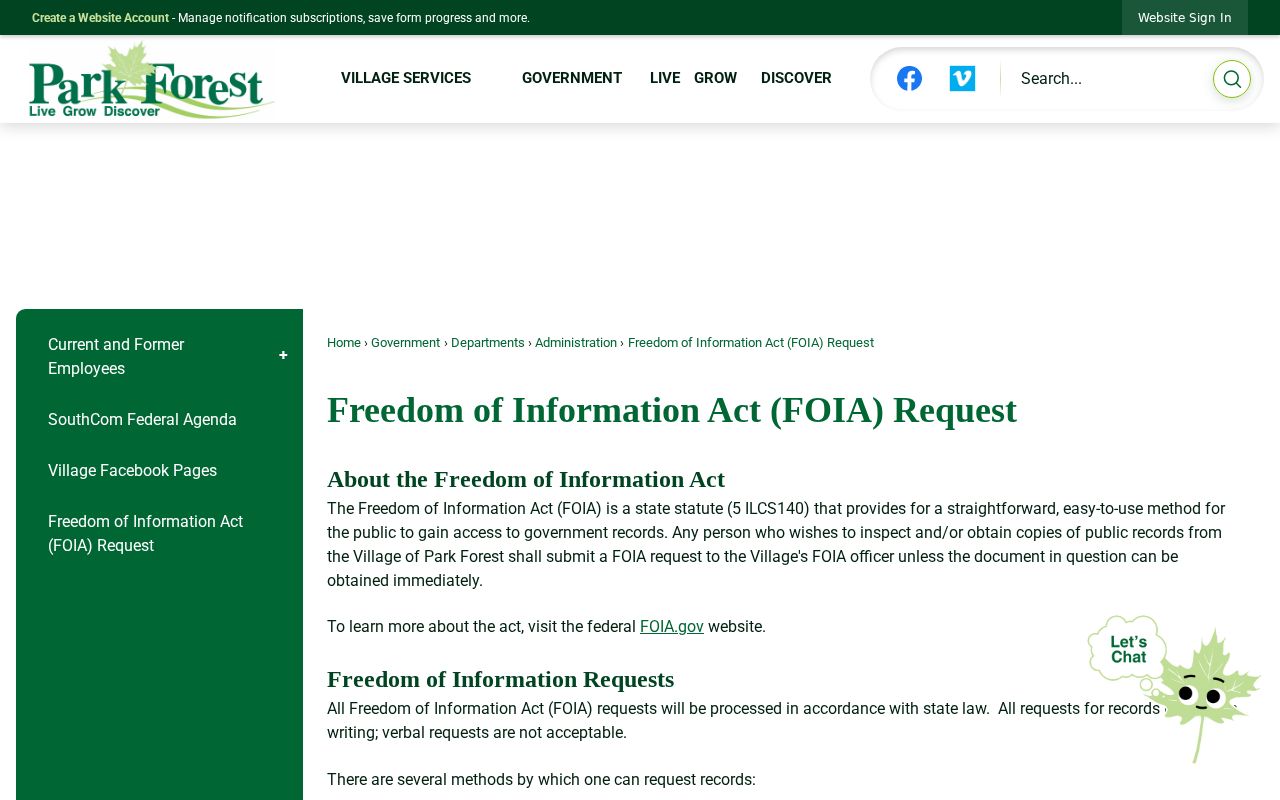 Village of Park Forest FOIA request channels