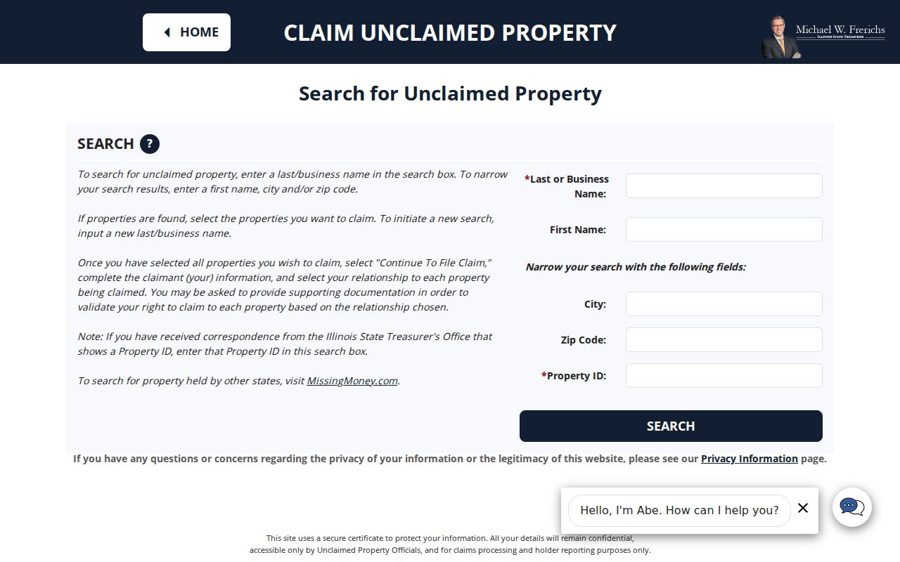 Illinois I-Cash name and city search used in a Park Forest resident lookup