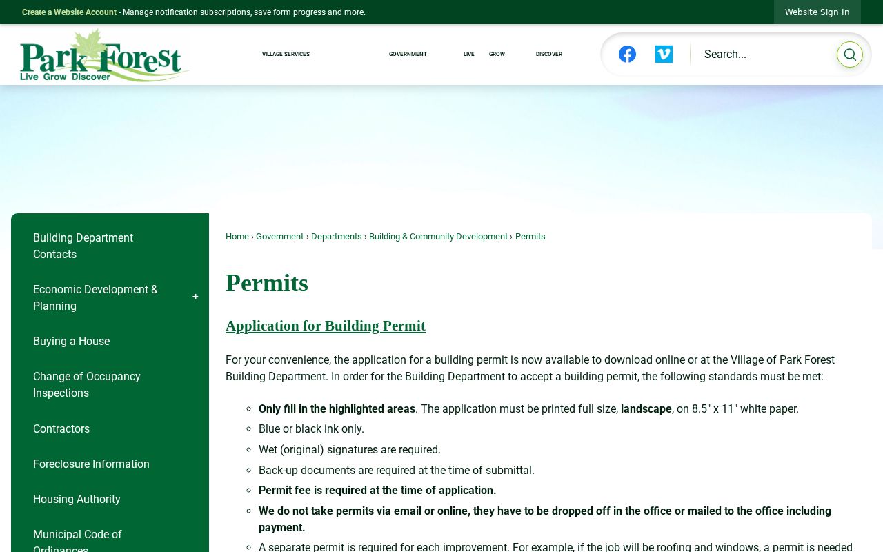 Park Forest street directory permit records
