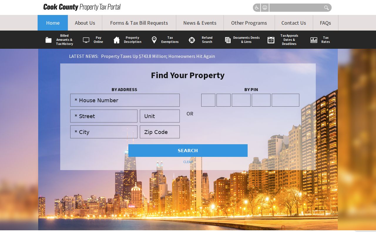 Park Forest street directory Cook County property information